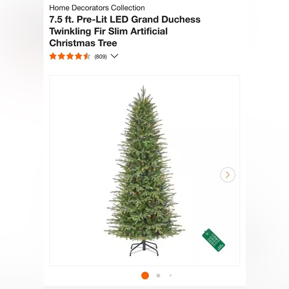 Home Decorators Collection,7.5ft Artificial Grand Duchess Balsam Fir Slim Size - Picture 2 of 2